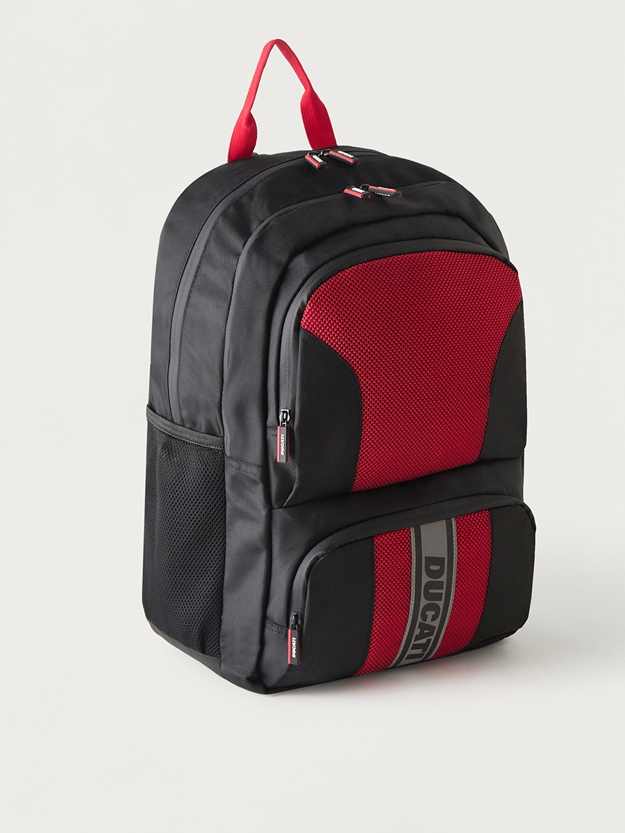Ducati 18-inch Colourblock Backpack with Adjustable Straps - 46x34x23 cm