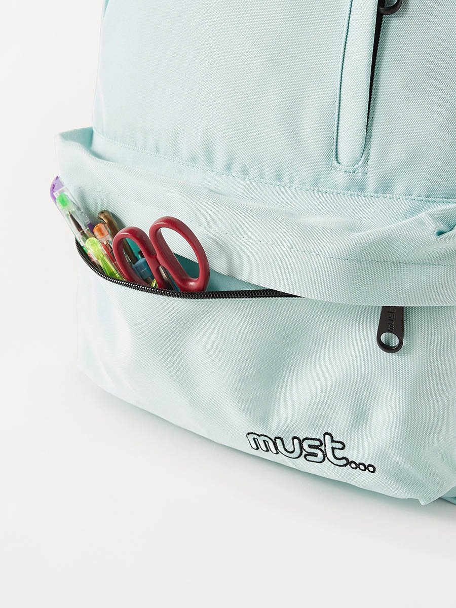 Must Solid 16-inch Backpack with USB Port and Zip Closure - 32x19x42 cm