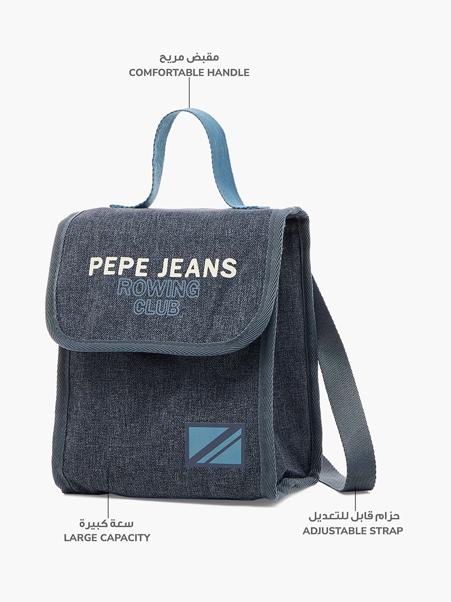 Pepe Jeans Logo Print Lunch Bag with Grab Handle