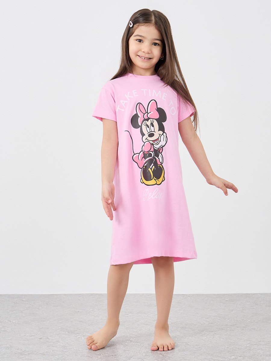 Graphic Print Short Sleeve Night Dress