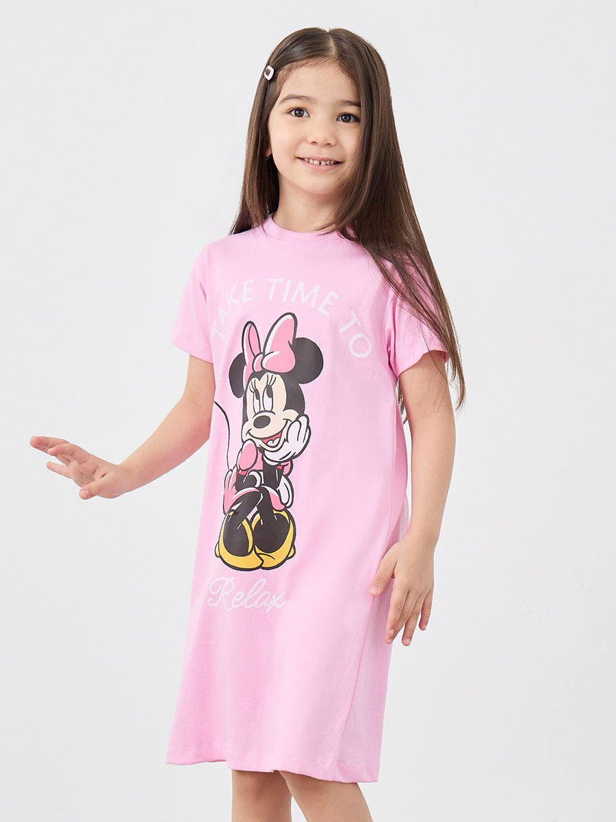 Graphic Print Short Sleeve Night Dress