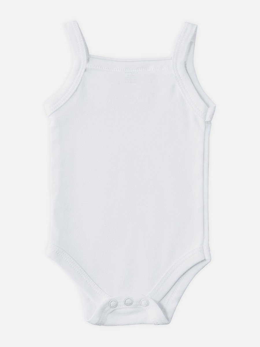 Pack of 3 - Solid Combed Cotton Sleeveless Bodysuit