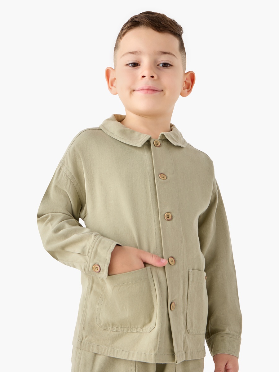 Solid Long Sleeves Shirt and Pants Set
