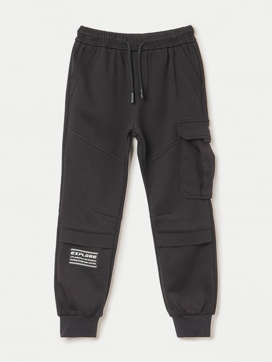 Applique Detail Joggers with Drawstring Closure and Pockets