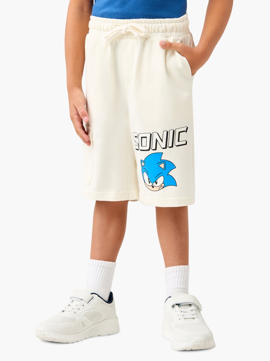 Sonic the Hedgehog Print Shorts with Elasticated Waistband and Pockets