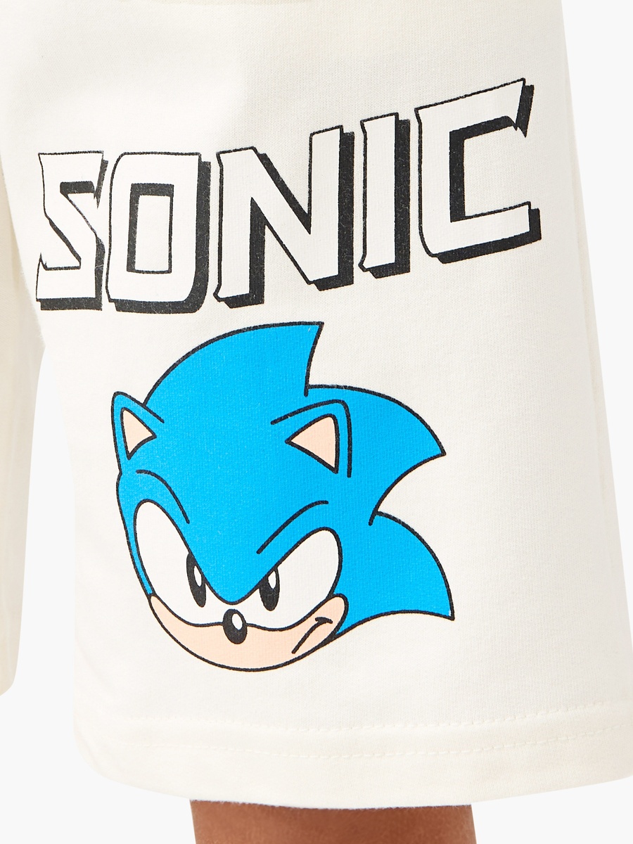 Sonic the Hedgehog Print Shorts with Elasticated Waistband and Pockets