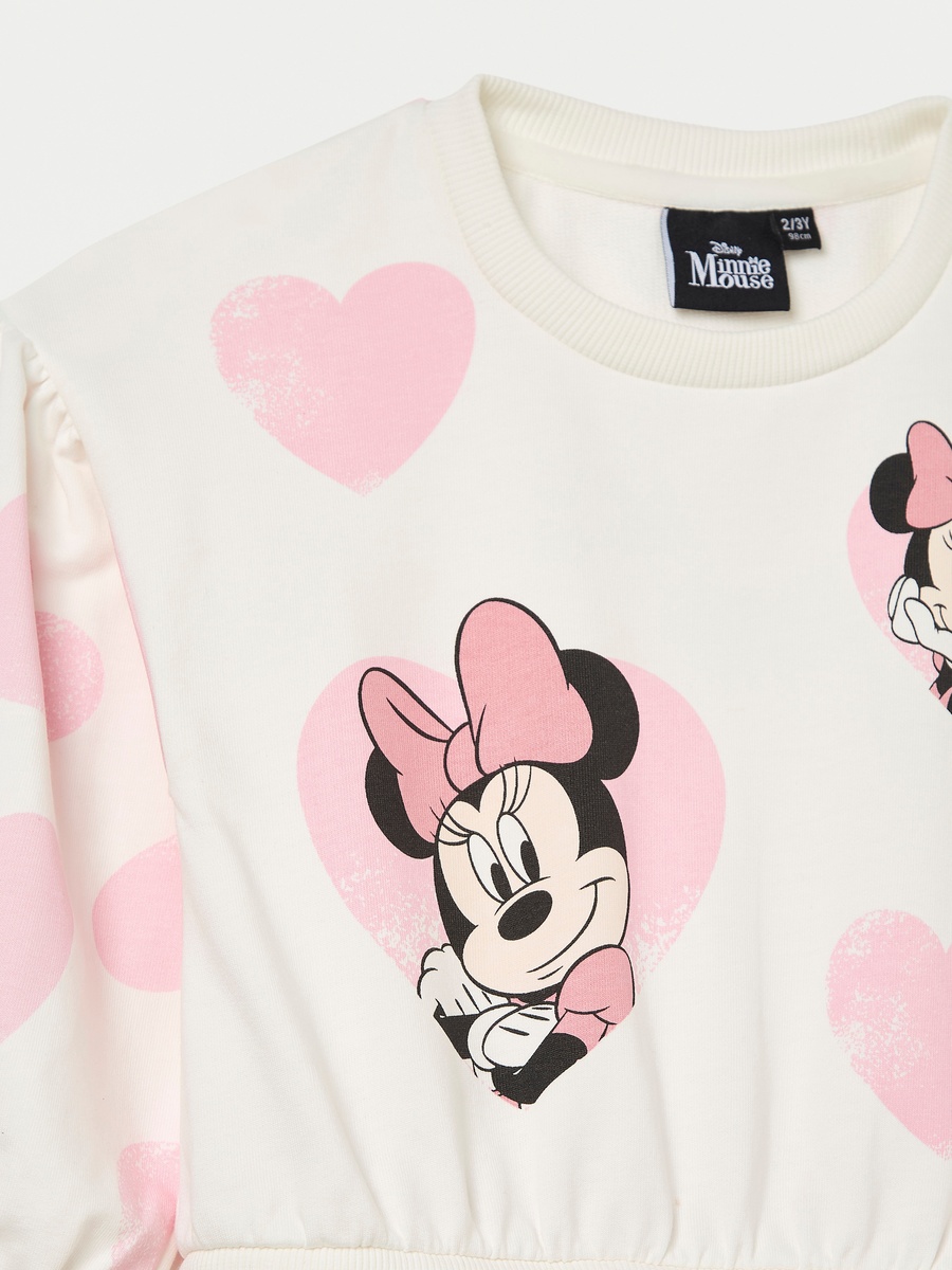 Minnie Mouse Print Sweat Dress with Long Sleeves and Mesh Detail For Default Category at Kuwait | Styli Minnie Mouse Print Sweat Dress with Long Sleeves and Mesh Detail For Default Category at Kuwait | Styli