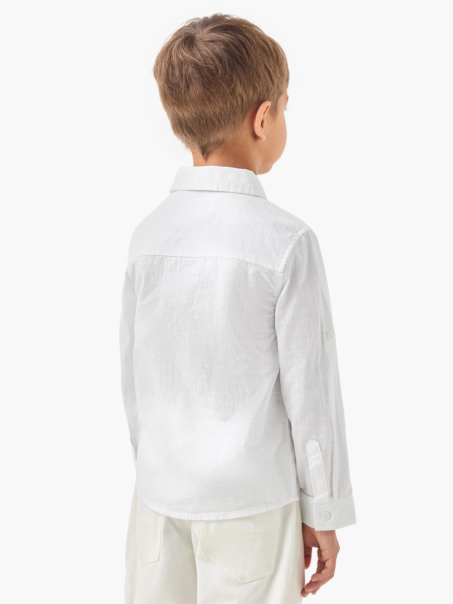 Solid Shirt with Button Closure and Long Sleeves