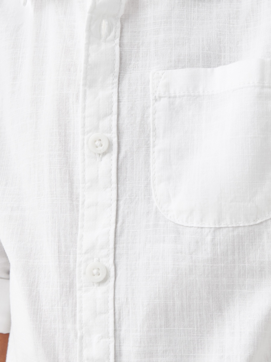 Solid Shirt with Button Closure and Long Sleeves