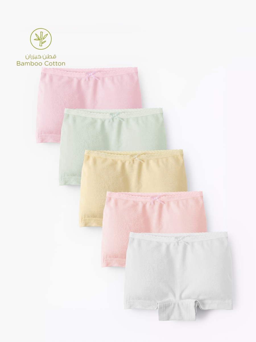 Solid Briefs with Elasticated Waistband - Set of 5