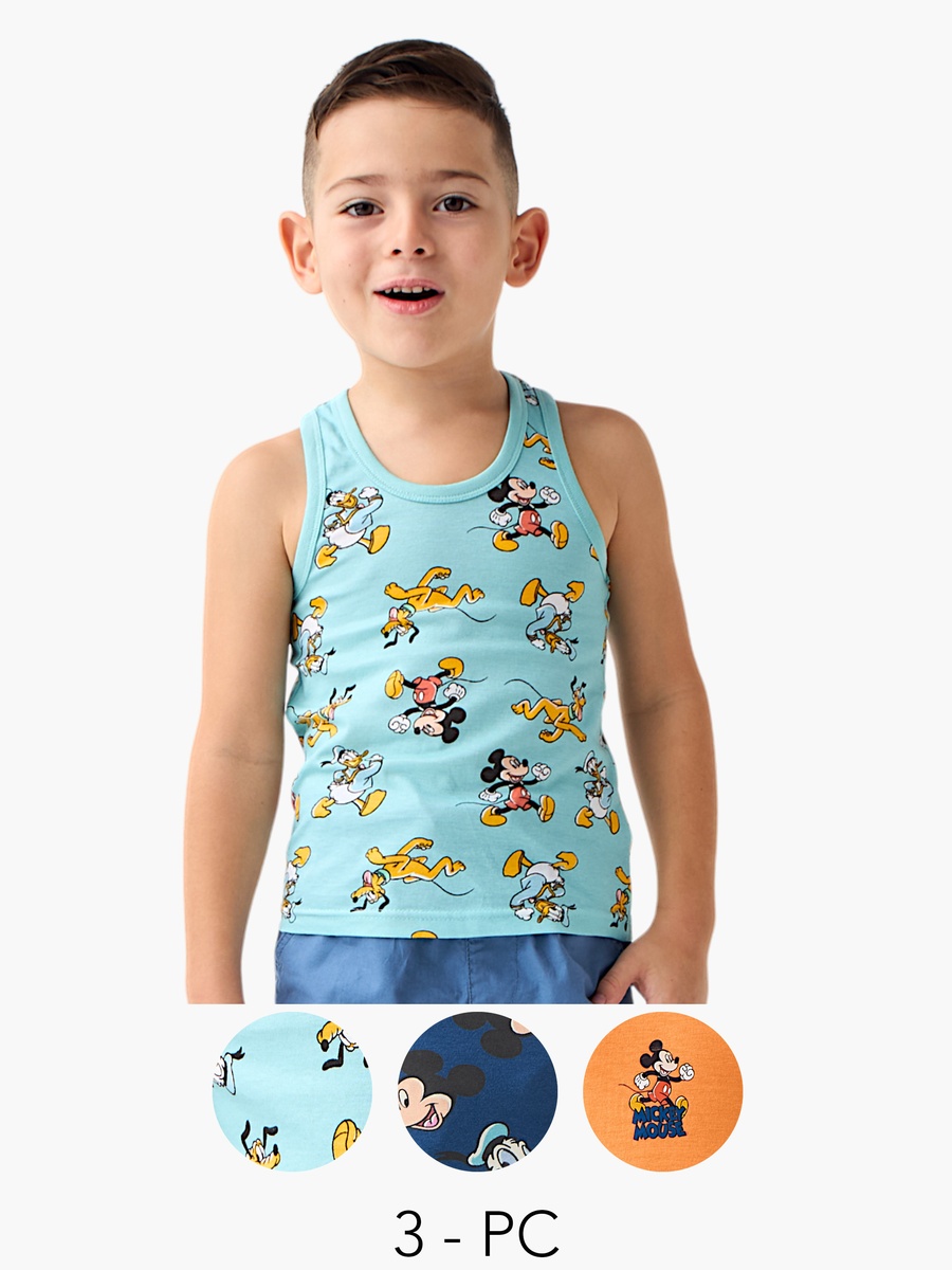 Set of 3 - Mickey Mouse Print Sleeveless Vest