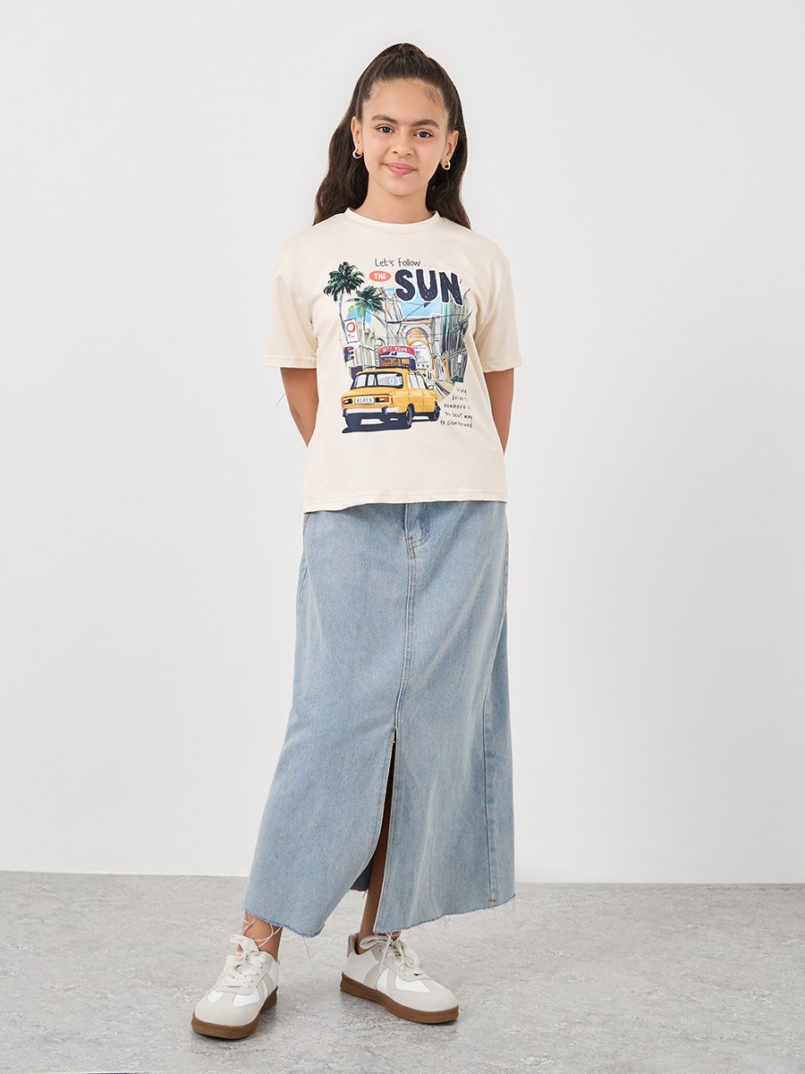 Graphic Print Round Neck T-Shirt