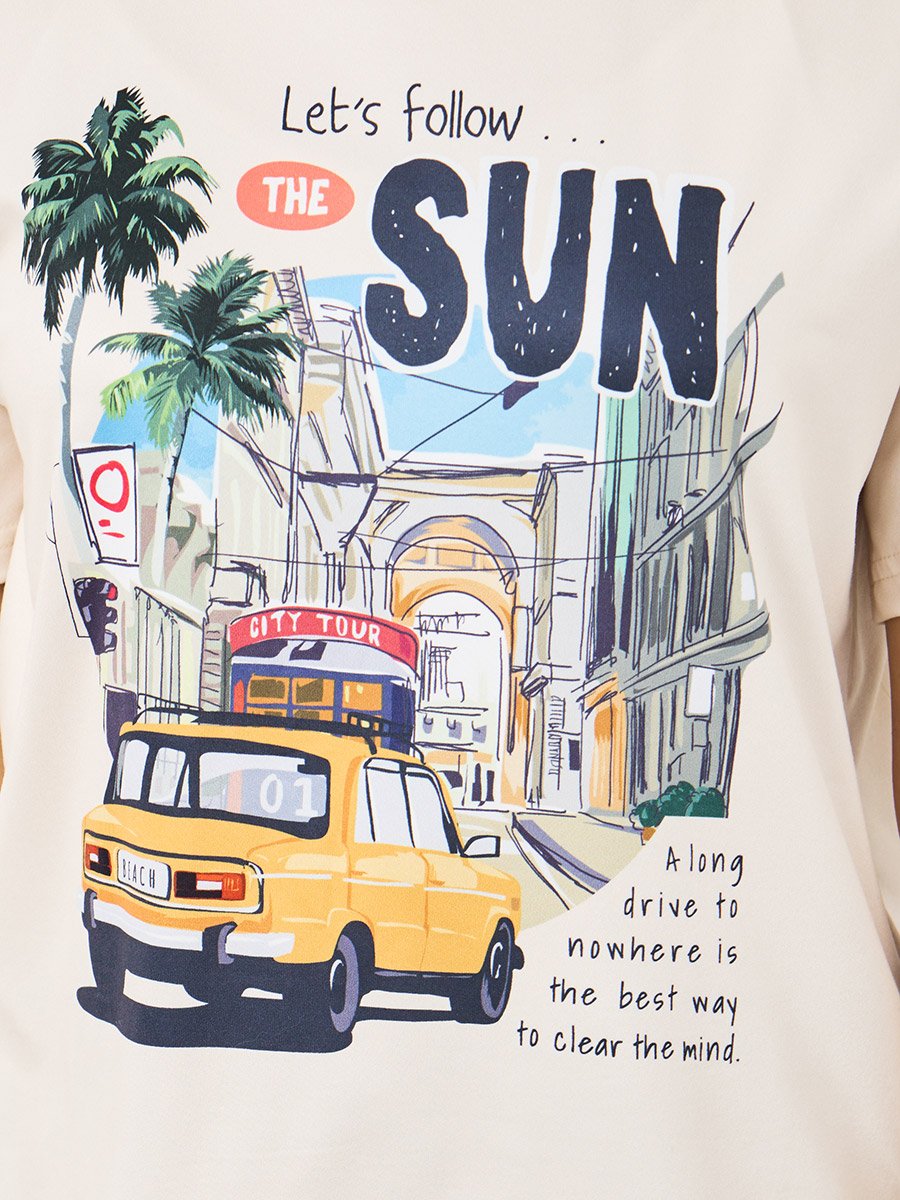 Graphic Print Round Neck T-Shirt
