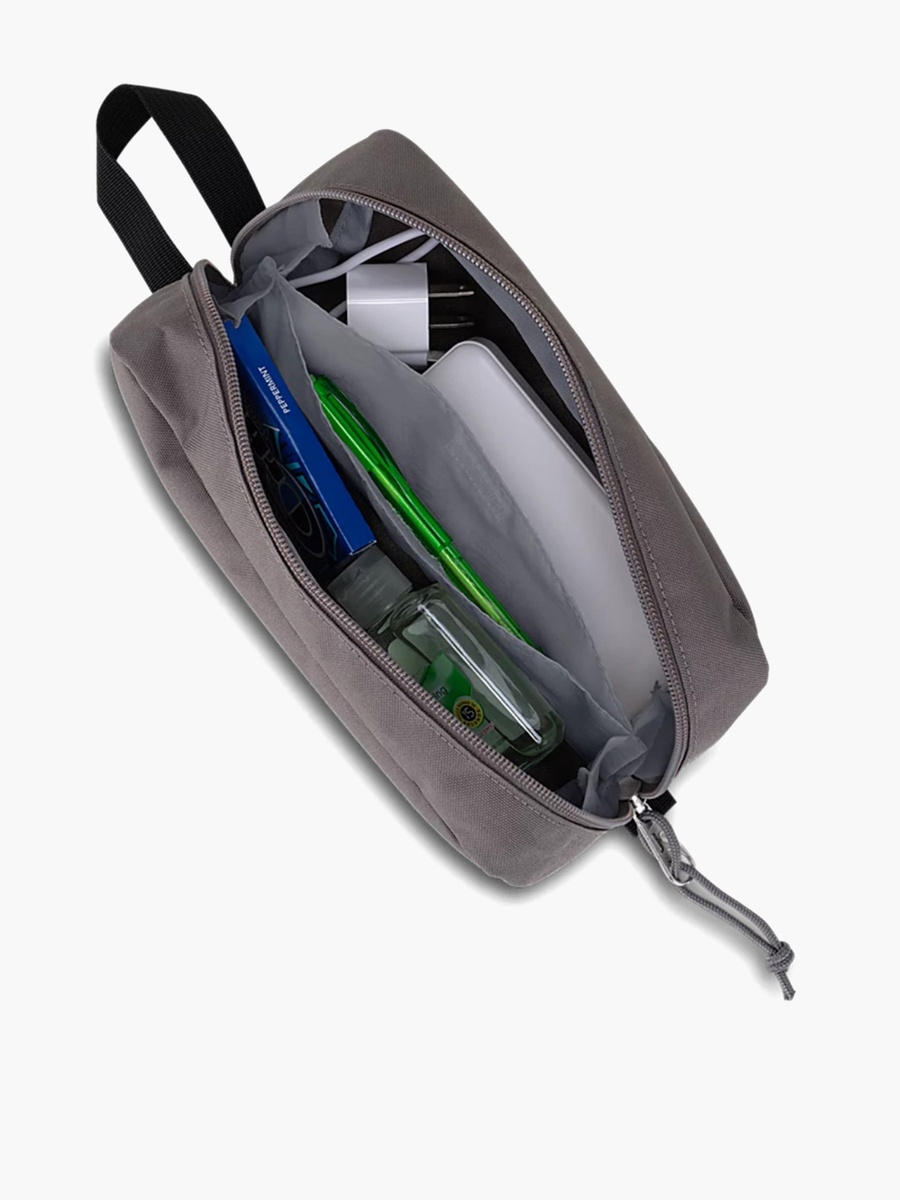 Logo Applique Pencil Pouch with Zip Closure