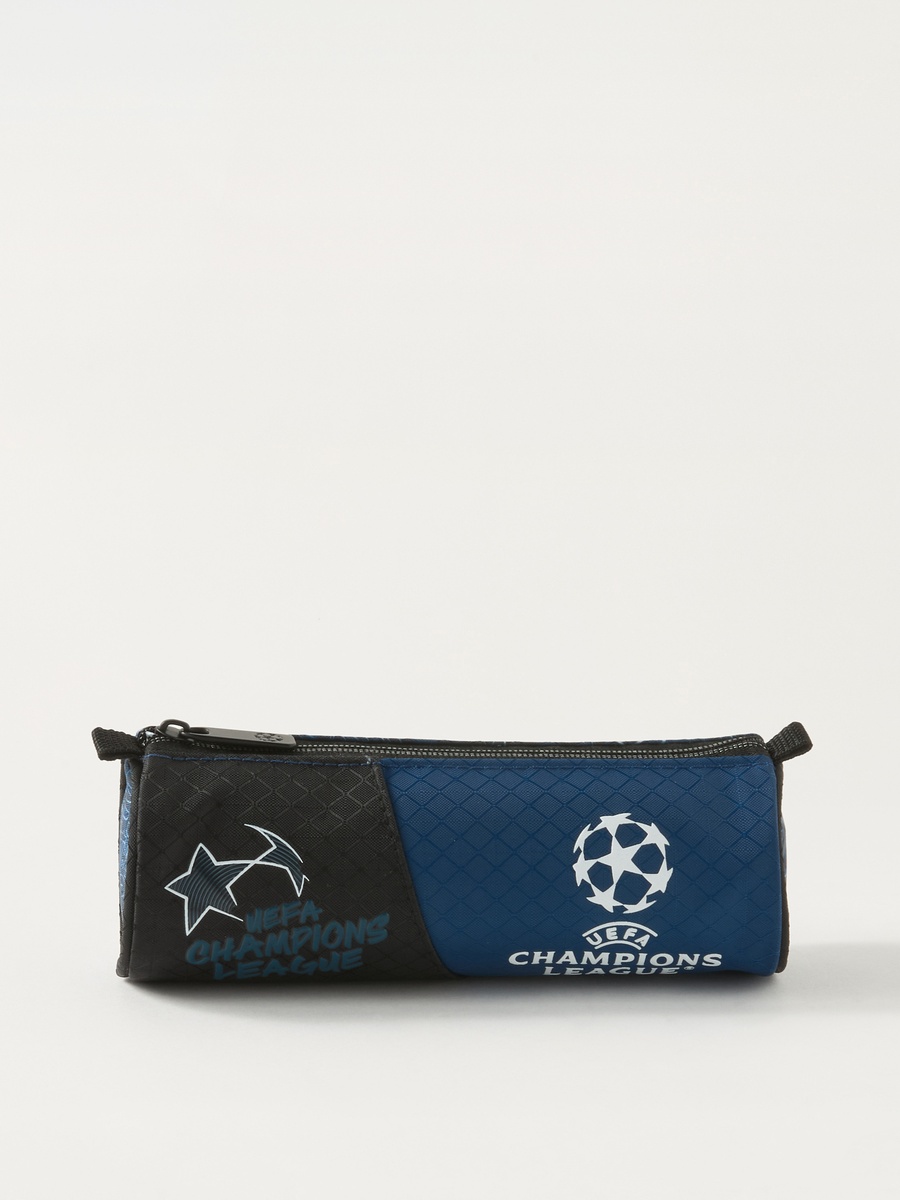 Football Print Pencil Pouch with Zip Closure