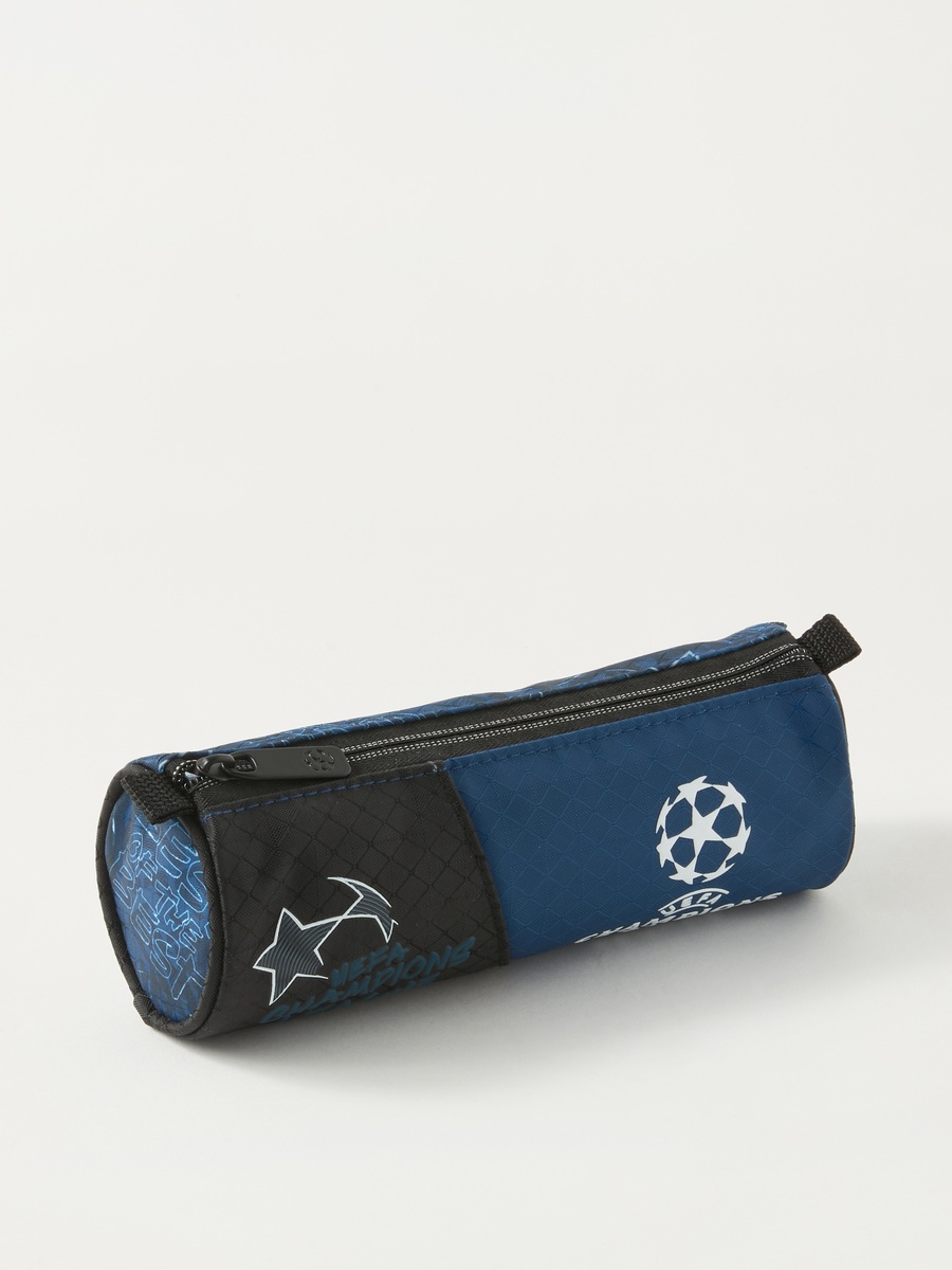 Football Print Pencil Pouch with Zip Closure
