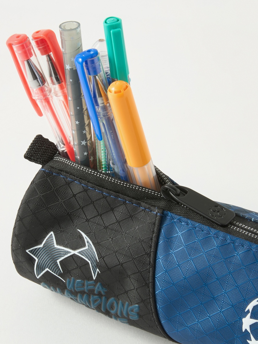 Football Print Pencil Pouch with Zip Closure
