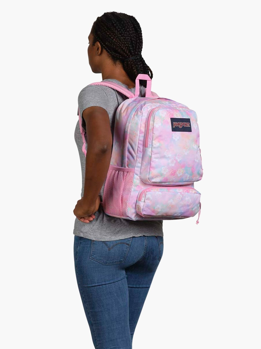 Floral Print Backpack with Adjustable Straps and Zip Closure -  76.2X38X33 cm