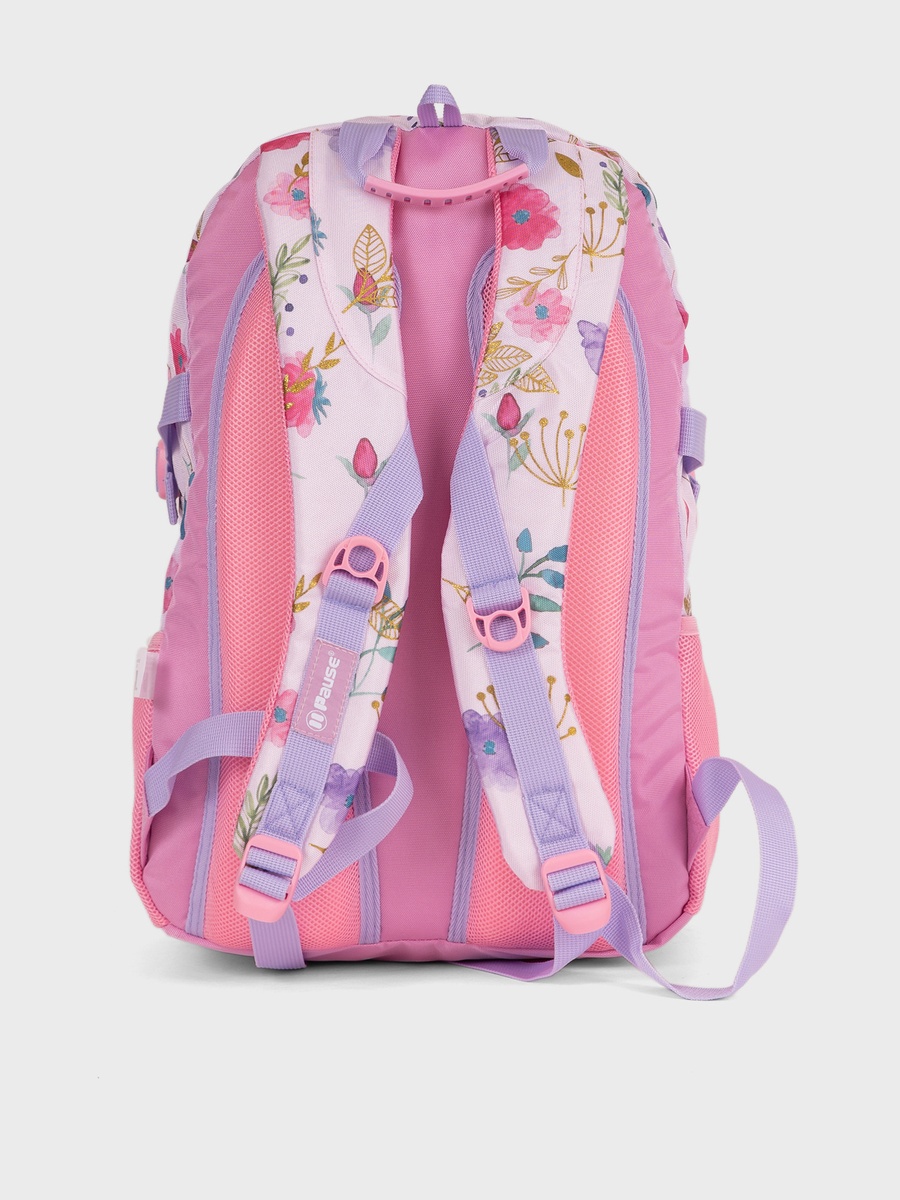 18-Inch Floral Print Backpack with Adjustable Straps and Zip Closure - 27X13X44 cm