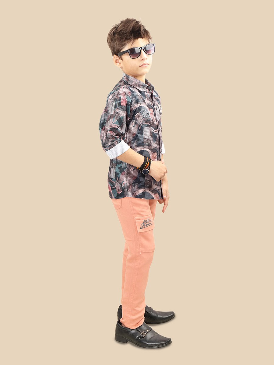 Printed Buttoned Shirt and Pant Set