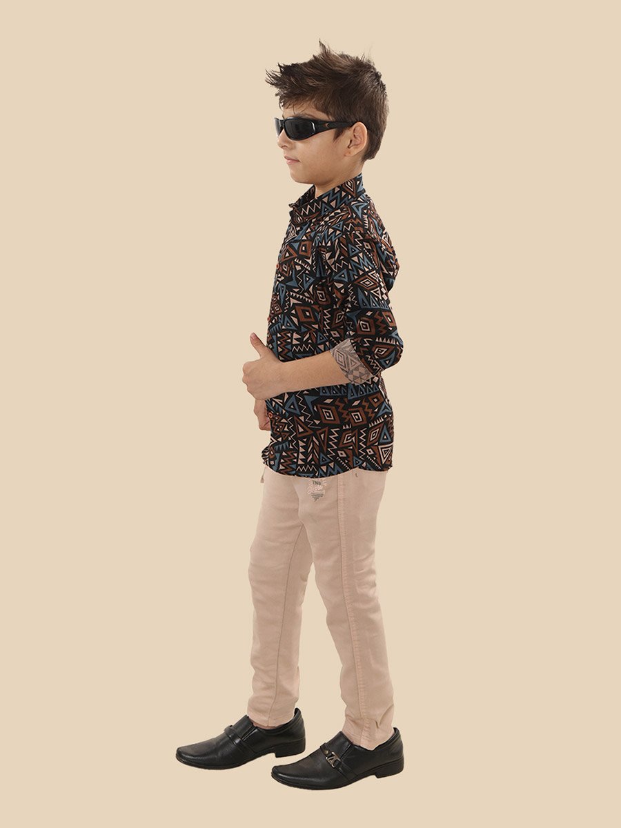Printed Buttoned Shirt and Pant Set