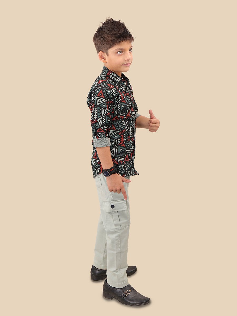 All-Over Print Long Sleeve Shirt and Pants Set