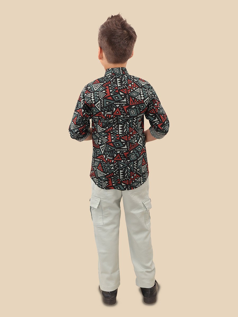 All-Over Print Long Sleeve Shirt and Pants Set