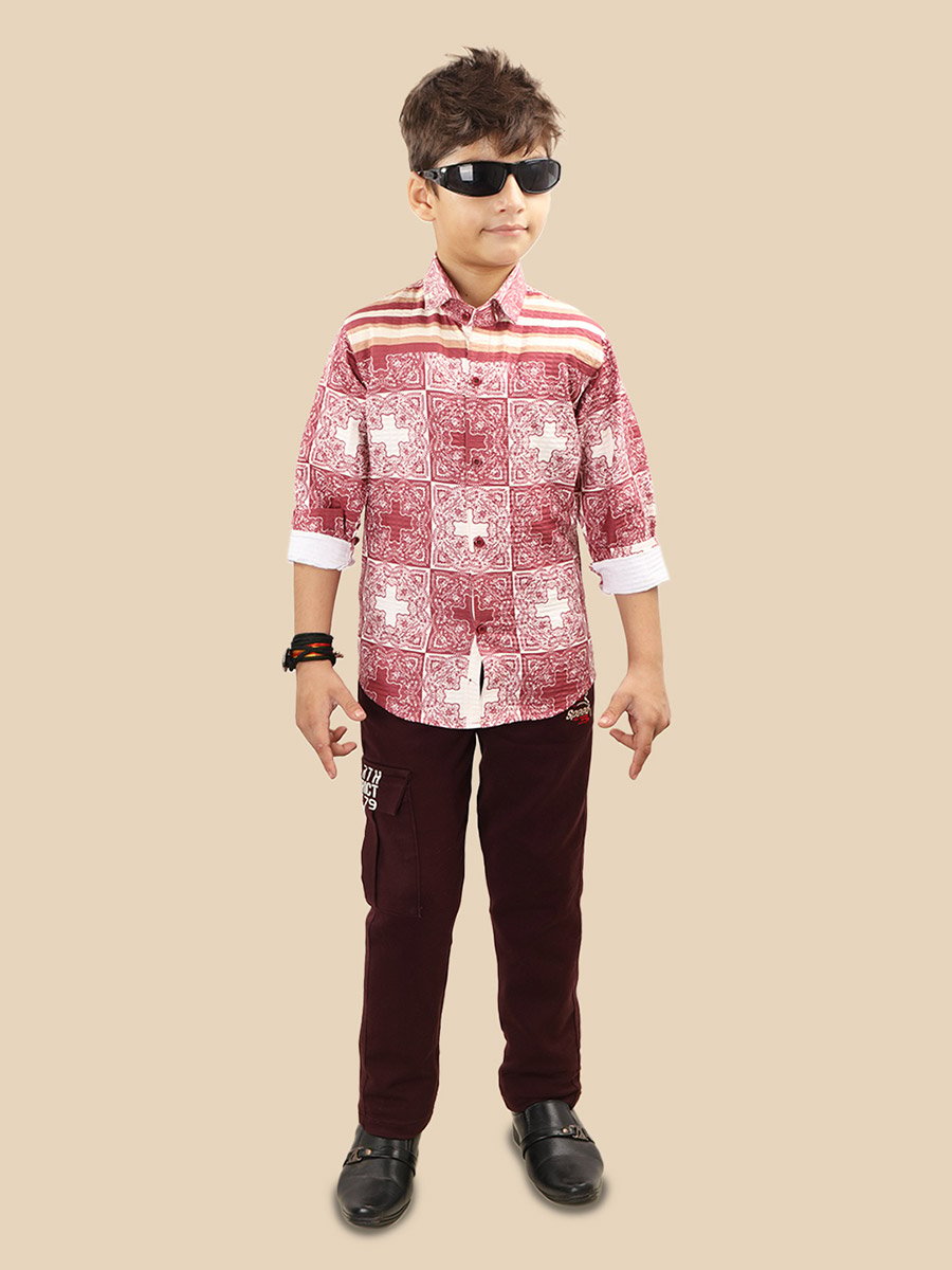 Printed Buttoned Shirt and Pant Set