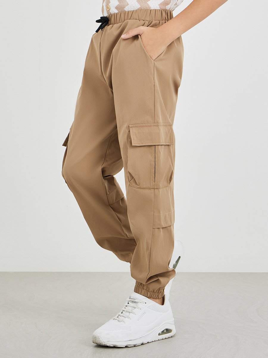 Regular Fit Cargo Pants with Drawstring