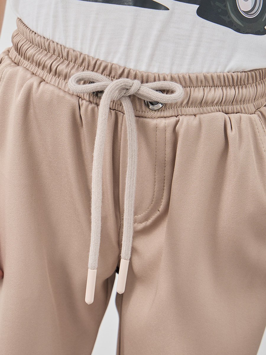 Solid Mid Rise Joggers with Drawstring