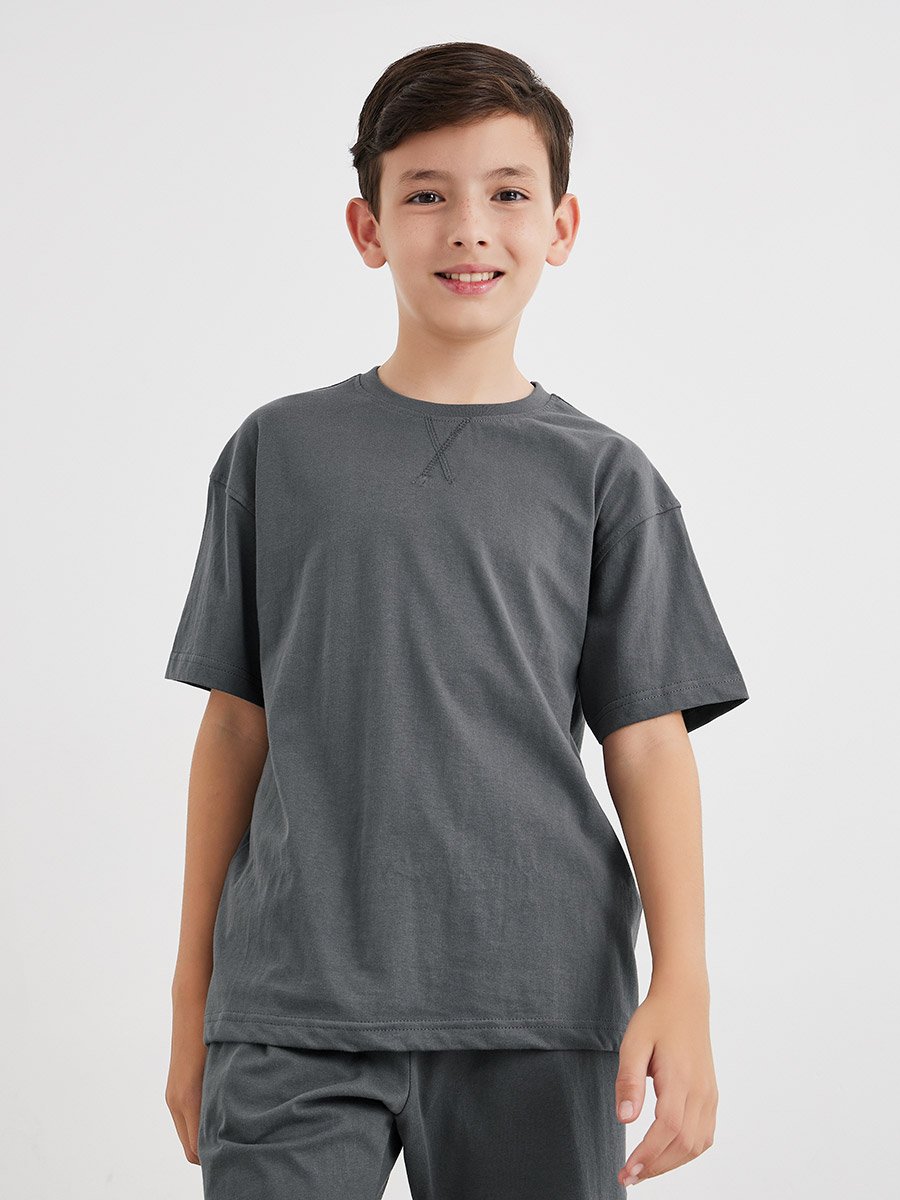 Solid Cotton T-Shirt and Shorts Set