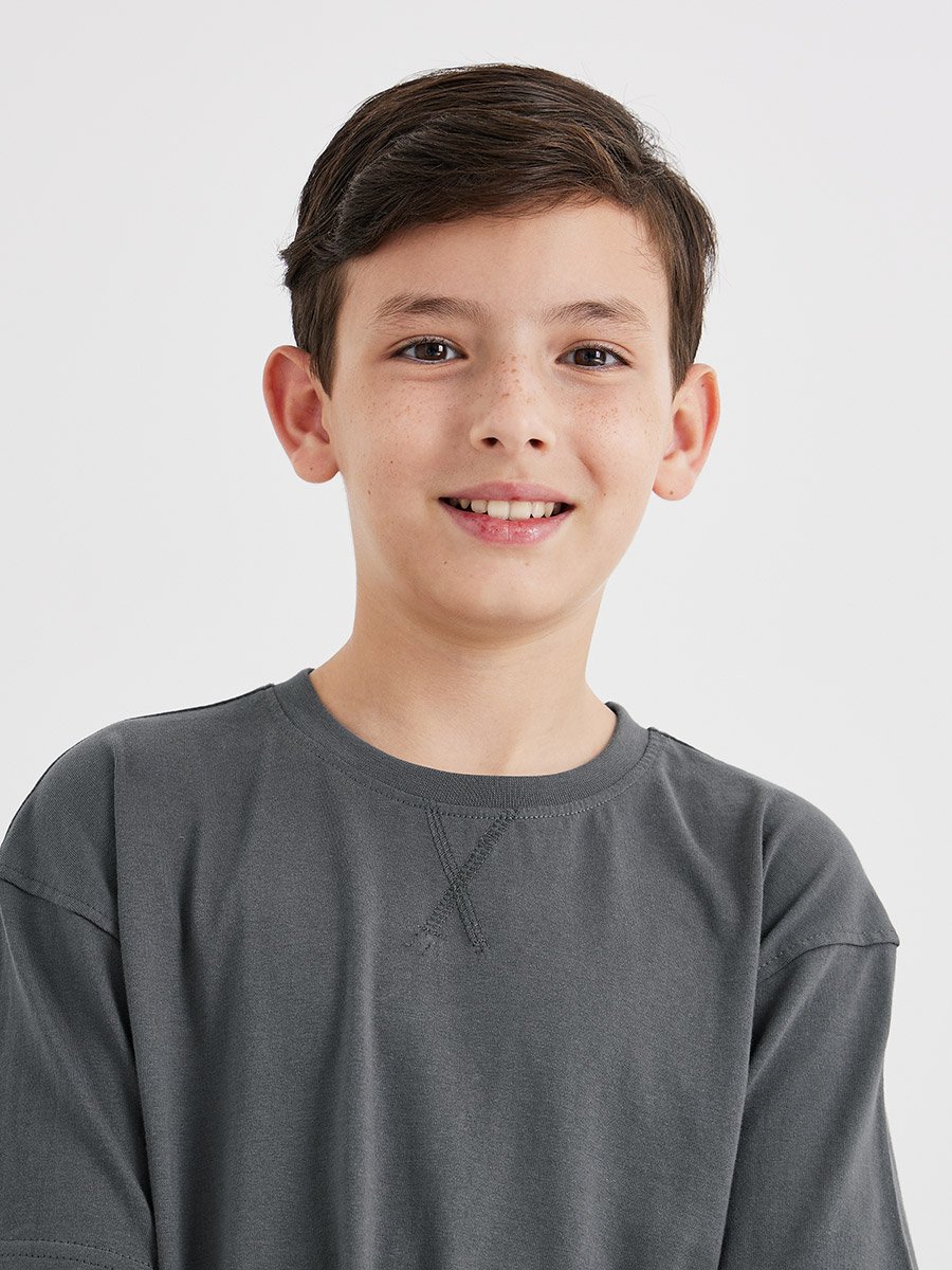Solid Cotton T-Shirt and Shorts Set