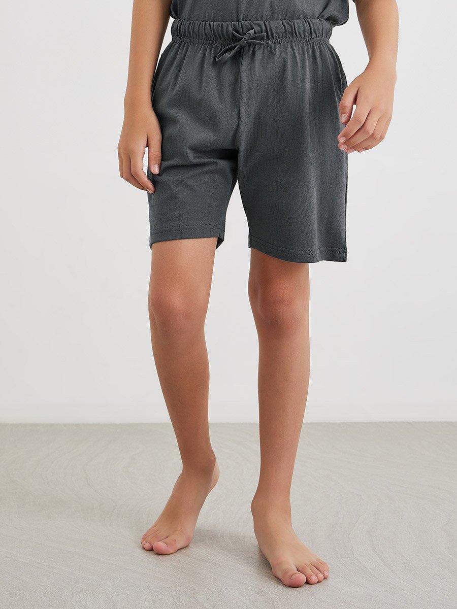 Solid Cotton T-Shirt and Shorts Set