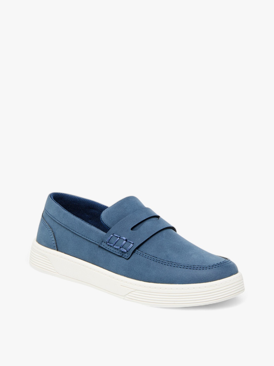 Solid Slip-On Loafers with Cutout Detail