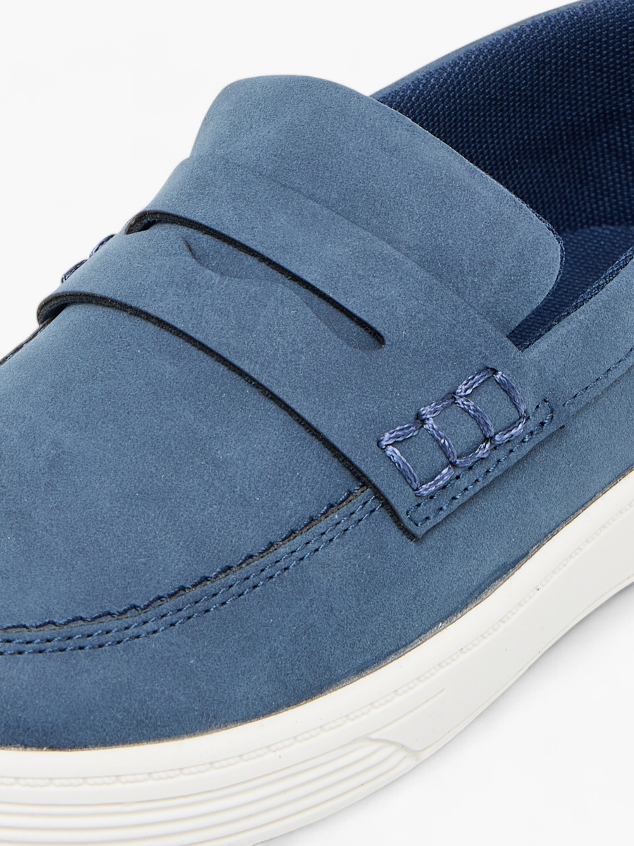 Solid Slip-On Loafers with Cutout Detail