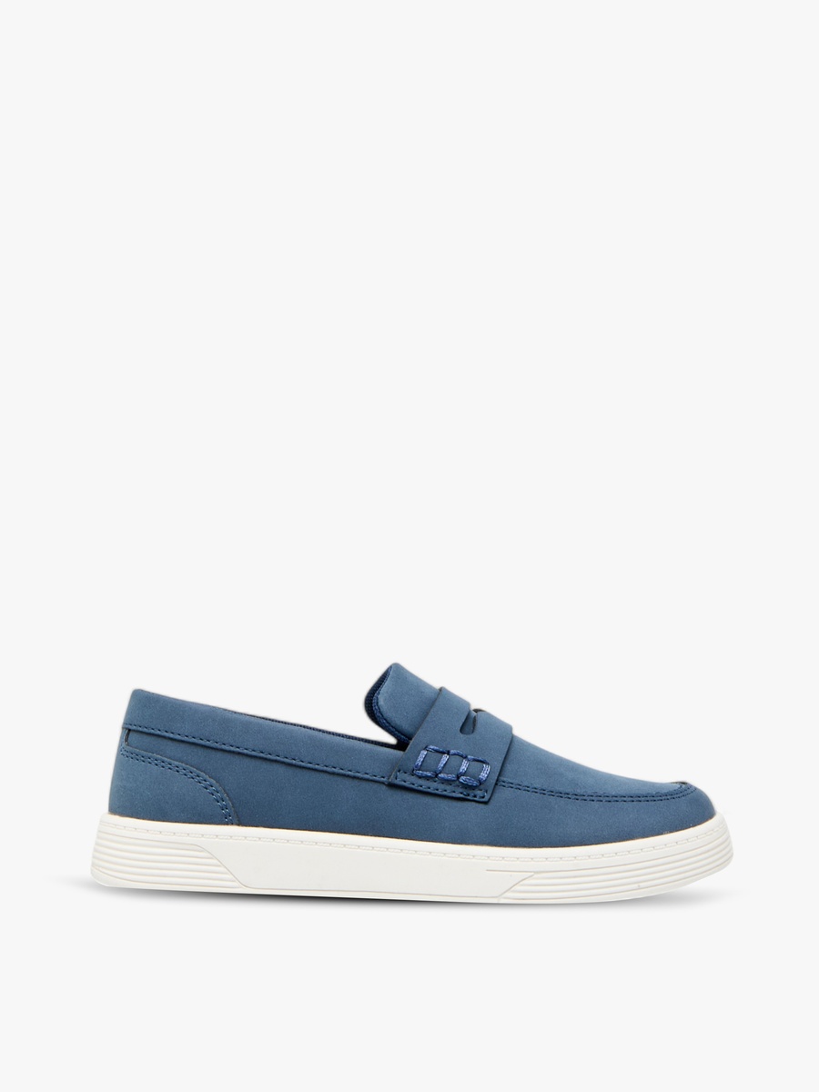 Solid Slip-On Loafers with Cutout Detail