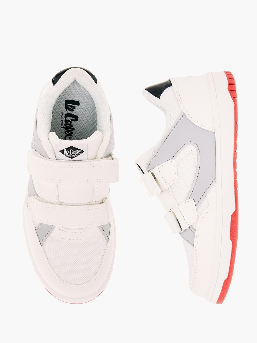 Panelled Sneakers with Hook and Loop Closure