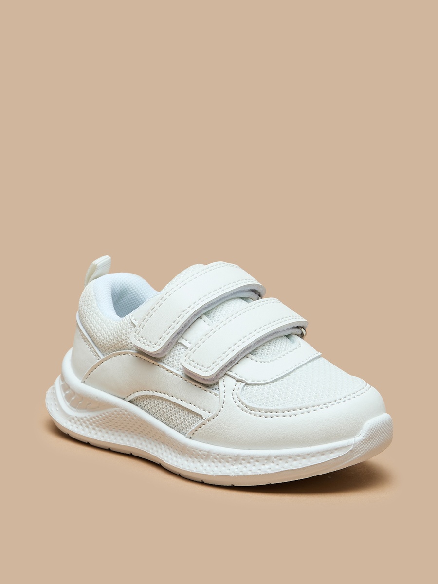 Mesh Detailed Sneakers with Hook and Loop Closure