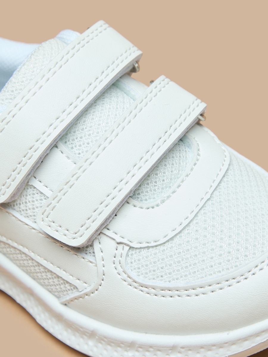 Mesh Detailed Sneakers with Hook and Loop Closure