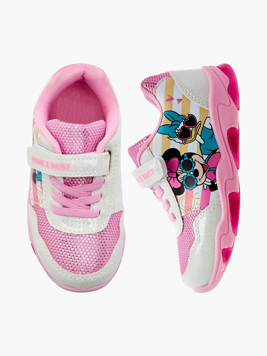 Minnie and Daisy Printed Light-Up Sneakers with Hook and Loop Closure