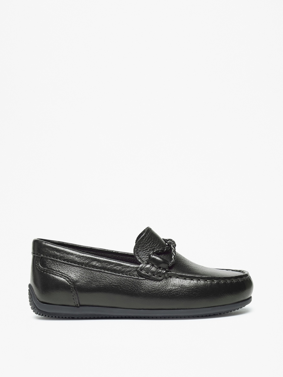 Solid Slip-On Loafers with Textured Trim