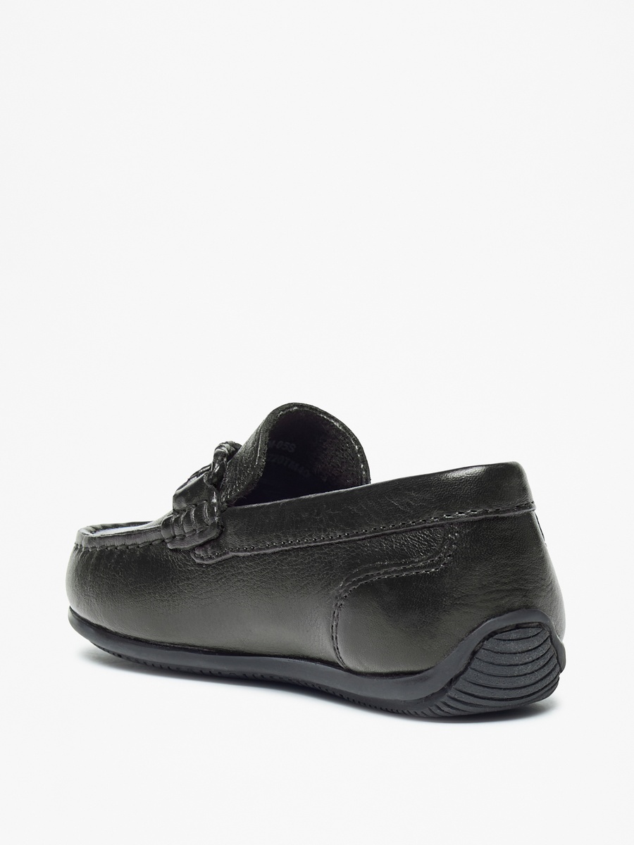 Solid Slip-On Loafers with Textured Trim