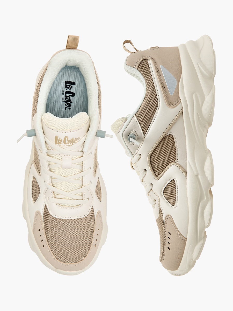Panelled Sneakers with Lace-Up Closure