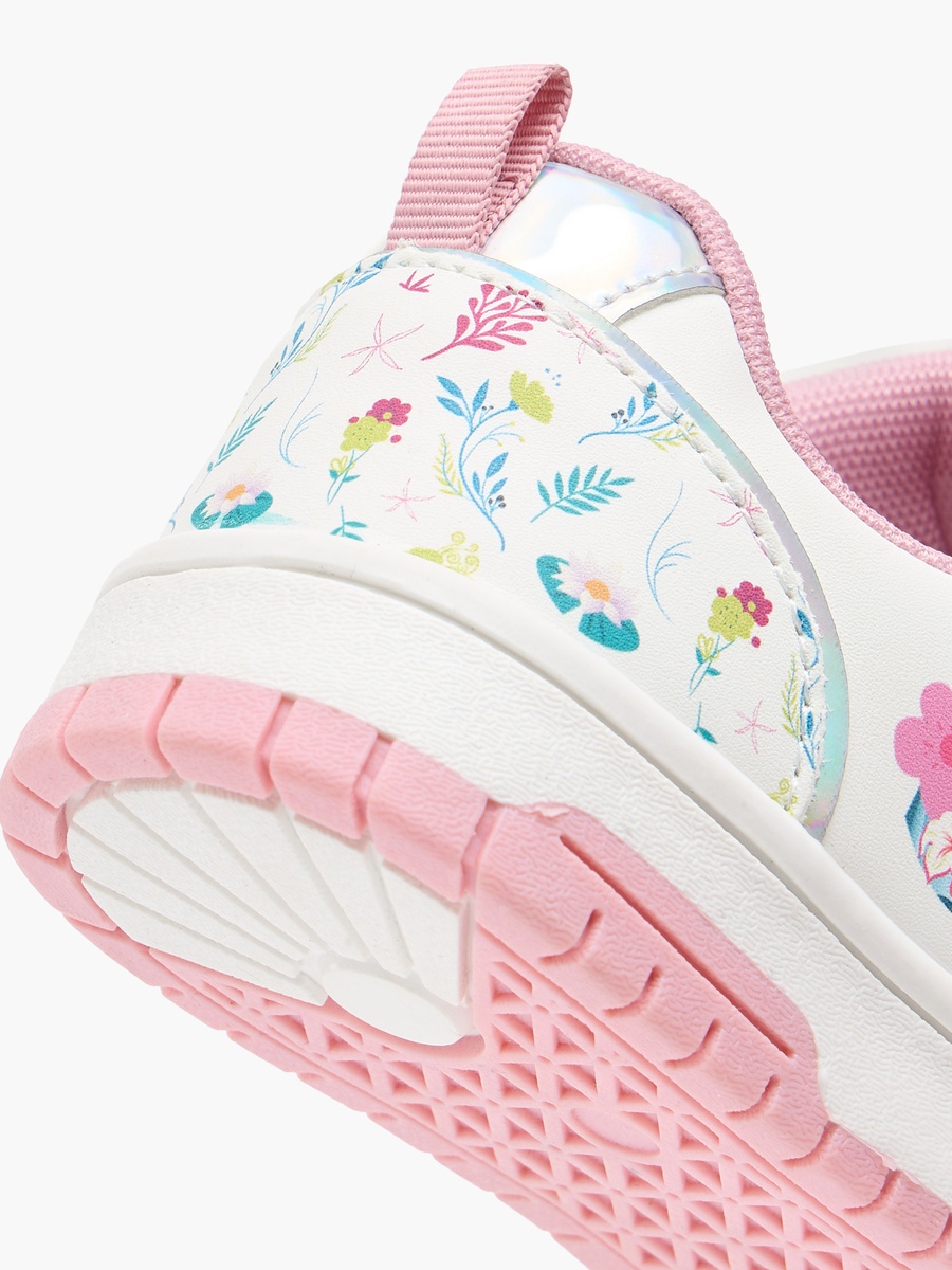 Princess Print Sneakers with Hook and Loop Closure