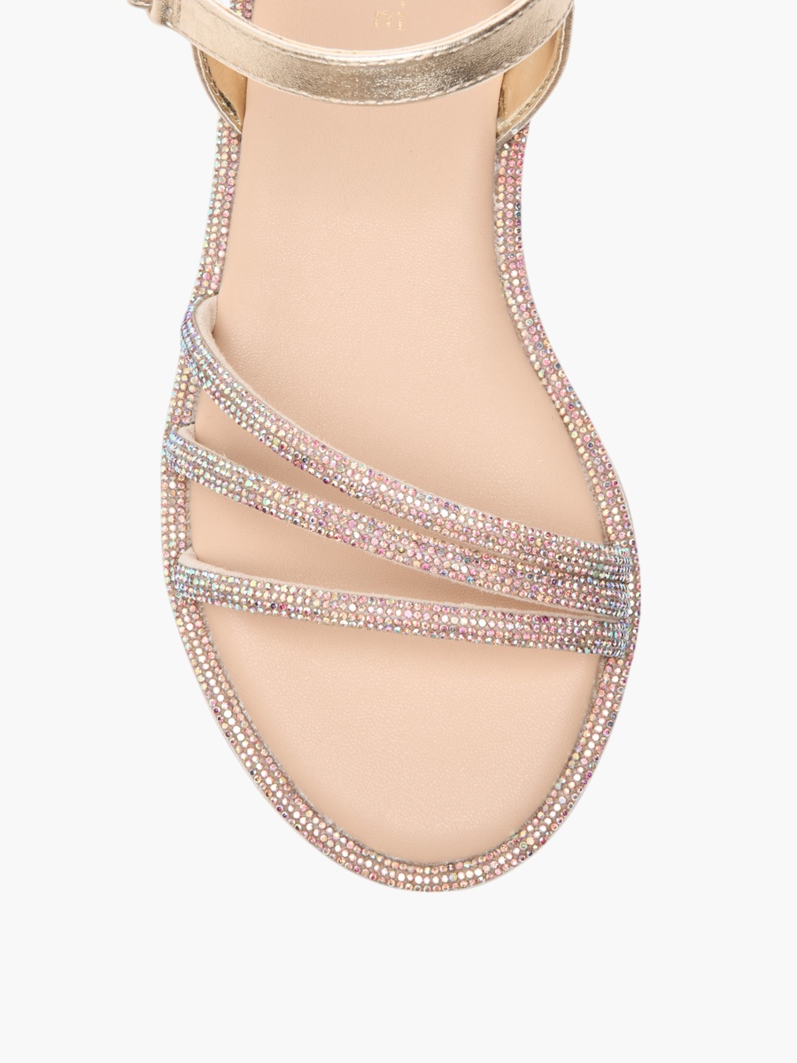 Embellished Strap Sandals with Hook and Loop Closure