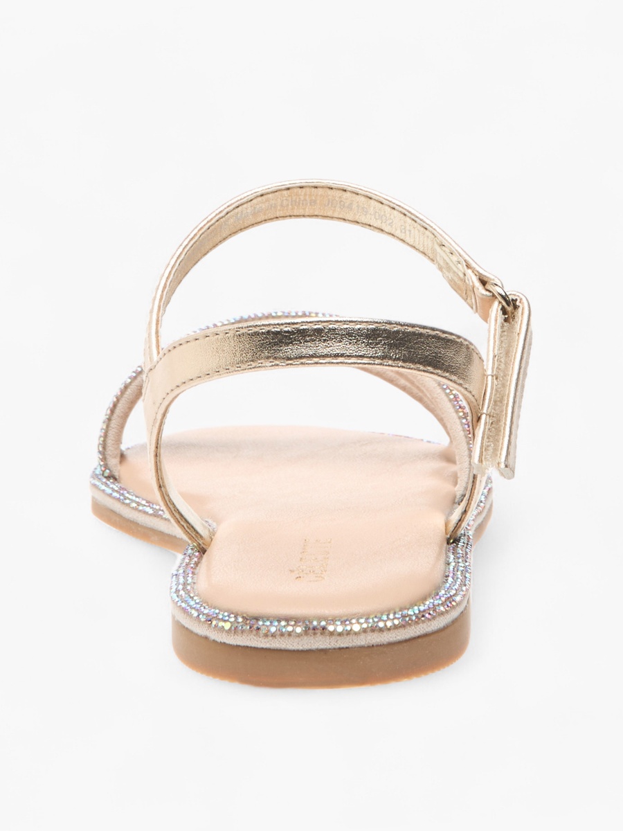 Embellished Strap Sandals with Hook and Loop Closure