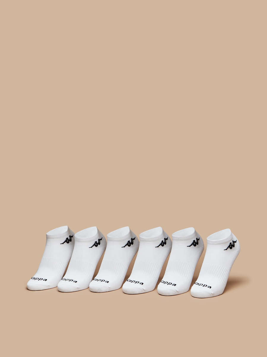 Logo Detail Ankle Length Sports Socks - Set of 6