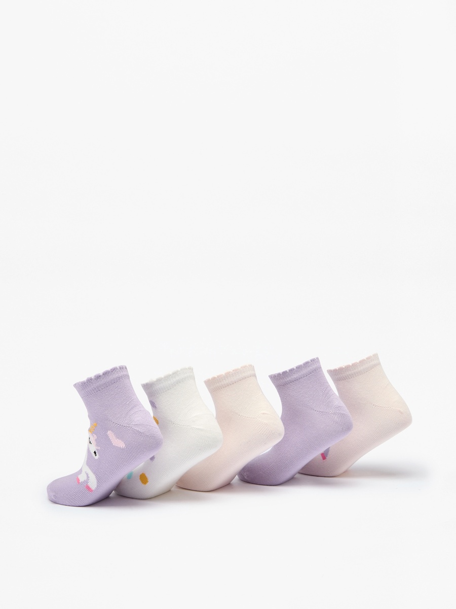 Printed Ankle Length Non Terry Socks - Set of 5