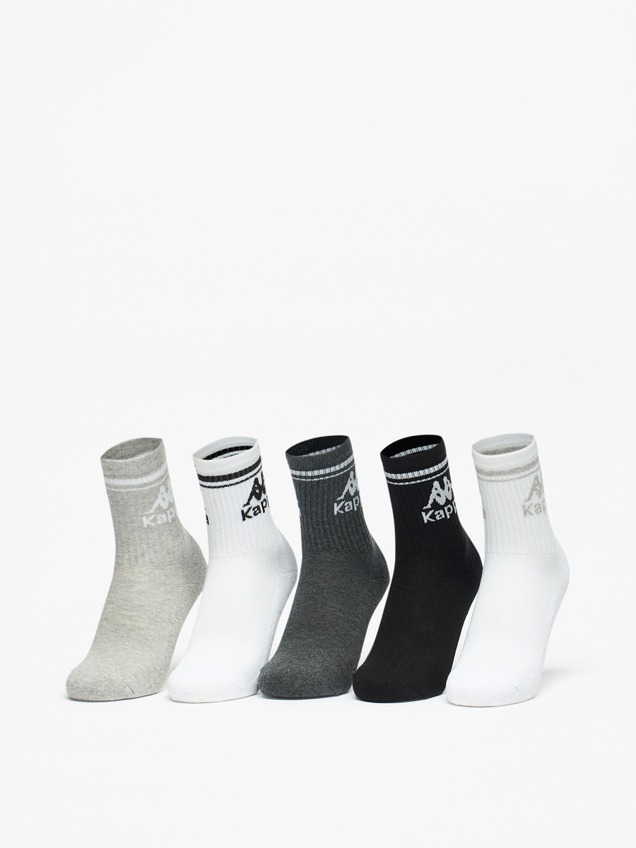 Logo Print Crew Length Sports Socks - Set of 5