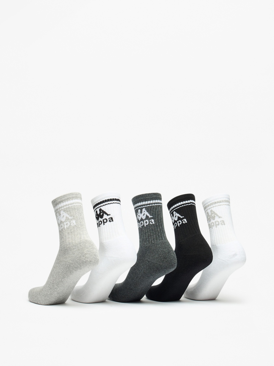 Logo Print Crew Length Sports Socks - Set of 5